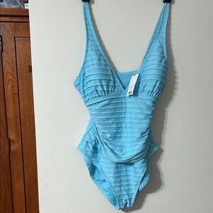 Draper James Aqua Blue One-Piece Swimsuit